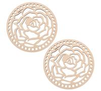 Kichvoe 2pcs Wooden Basket Bottoms for DIY Crafts, Round Wood Bag Bottom Shapers with Khaki Colour, for Knitting and Basket Weaving, Practical Support for Detailed Crochet Work