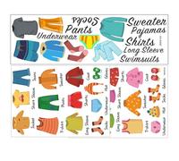 Kichvoe 3 Sheets Wardrobe Identification Stickers Boys and Girls Clothing Labels Clothes Organization Label Wardrobe Classification Bedroom Closet