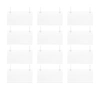 Kichvoe 30pcs Blue-Tinted Price Tag Holders for Wire Baskets, 10x5.5cm Shelf Label Clips with Dual Ears for Retail and Office Display