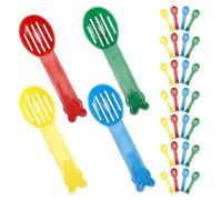 Kichvoe 32pcs Small Animal Litter Scoop Set with Plastic Sifters, Hamster Cage Cleaning Tool for Gerbil, Dwarf Hamster, Guinea Pig Bedding, Multi-color Bath Sand Scooper for Small Pets