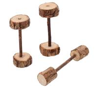 Kichvoe 3pcs 3pcs Cat Chewing Dumbbell, Khaki Wooden Interactive Cat Stick for Gum Health, Suitable for Home and Pet Store Use,