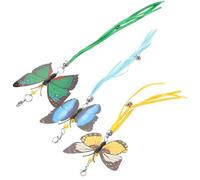 Kichvoe 3pcs Cat Teasing Stick Replacement Heads Assorted Colour Pp Material Not Easy to Break Sturdy for Spend Time with Your Pets and Cat Exercise