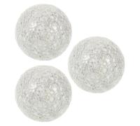 Kichvoe 3pcs Decorative Glass Sphere Balls Set 3.1 Inch White Mosaic Table Spheres with Good Workmanship for Wedding Decoration and Adult Dance Party Ornament