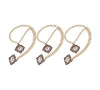 Kichvoe 3pcs Men Suit Lapel Pin with Chain Brooch, Retro Zinc Alloy Brooches with Pearl Accent, Secure Pin Mechanism, Classic Gentleman Style for Formal Occasions and Business Events
