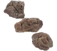 Kichvoe 3pcs Miniature Resin Rock Aquarium Decor Set, Small Polished Stones for Fish Tank Landscaping, Flowerpot Pebbles for Indoor Outdoor Garden Stone Decoration