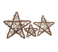 Kichvoe 3pcs Natural Brown Vine Stars Wicker Rattan Star Shape DIY Rattan Wreath Handmade DIY Star Rings Vine Branch Wreath for Crafts