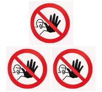 Kichvoe 3pcs No Entrance Stickers Self-adhesive Vinyl Warning Decals with Pattern and Visible from Far for Construction Sites and Factories Safety Sign
