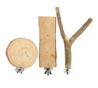 Kichvoe 3pcs Parakeet Wood Perches for Bird Cage with Claw Grinding Function and Stable Built-in Bolts Suitable for Small Birds and Parakeets for Caged