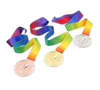 Kichvoe 3pcs Sports Medals for Competition Winners with Gold Silver Bronze Trophy Patterns Awards for School Sports Events Party Games and Talent Shows