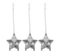 Kichvoe 3pcs Stainless Steel Tea Infuser Fine Mesh Strainer Chain Hook Small Reusable Metal Tea Ball Creative Star Pattern Home and Travel