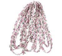 Kichvoe 4.5m Pink Floral Lace Trim Ribbon for Sewing and Crafting, Polyester Silk Material Beautiful Embroidered Flowers, for Dress Decoration and Scrapbooking Projects