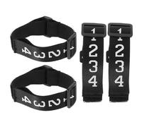 Kichvoe 4 Pieces Black Nylon Referee Number Bands for Football Officials, Football Numbered Wristbands with Clips, Youth Match Training Referee Gear for Soccer Field