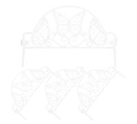 Kichvoe 4 Pieces White Butterfly Pattern Detachable Plastic Garden Fence, Outdoor Patio Animal Barrier Yard Edging Border for Lawn and Garden