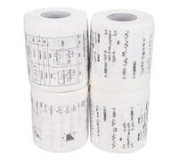Kichvoe 4 Rolls Printed Toilet Tissue Chemical Physics Formulas, Timber Pulp Material, No Pigment and No Skin Irritation, for Table Use and Home Decoration