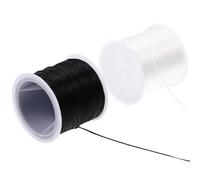 Kichvoe 4 Rolls Rubber Band Elastic Bracelet Rope 0.8mm Flat Stretch String for DIY Jewelry Making and Hand Chain Decoration
