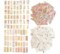 Kichvoe 400pcs Vintage Retro Journal Stickers for Diary and Scrapbook, Assorted Colour Paper Multiple Patterns, Creative Fun Decorative Material for DIY Crafts and Scrapbook Decoration
