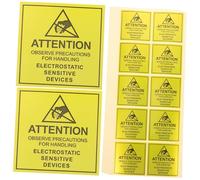 Kichvoe 450pcs Warning Sign Stickers Electrostatic Warning Decals with Strong Adhesion Obvious Yellow Paper Labels for Electronic Products and Hard Disk Sealing