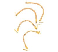 Kichvoe 4pcs Bamboo Teapot Handle Replacement for Ceramic Teapot with U-Shape Design Versatile Replacement and Heat Insulation Features and Traditional Aesthetic
