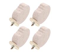 Kichvoe 4pcs Bird Beak Grinding Perch for Parrots and Birds Volcanic Rock Platform Stand for Chewing and Claw Grinding for Healthy Beak and Nail Maintenance