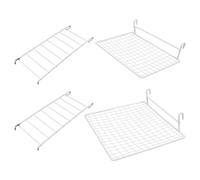 Kichvoe 4pcs Bird Flat Perch Platform Stainless Steel Grid Rectangle Parakeet Stand - Ladder Birdcage Accessories for Hamster Guinea Pig Conure Cockatiel