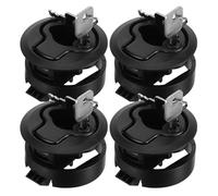 Kichvoe 4pcs Black Round Flush Pull Boat Hatch Slam Latches Strong and Sturdy Rubber Structure, Easy Installation for Boat Doors and Rv Storage Applications
