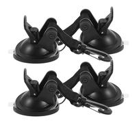 Kichvoe 4pcs Car Tent Suction Cup Hooks with Rope and Black Rubber Pads, Heavy Duty Portable Car Window Suction Cups for Outdoor Camping, Caravan Awning Accessories, Travel Hanging Hooks