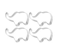 Kichvoe 4pcs Elephant Cookie Cutters Stainless Steel Biscui Cutters Fondant Molds Baby Shower Press Cookie Molds DIY Chocolate Mould for Baby Shower Birthday Party Bakeware