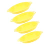 Kichvoe 4pcs Gold Sifter Sorting Sieve Pan for Detecting Metals in Riverbeds, Yellow Plastic Lightweight Pan Cleans Easily, for Gold Panners and Diggers