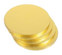 Kichvoe 4pcs Golden 8 Inch Paper round Cake Board with Thickened Four Layers Design for Enhanced Stability and Robust Construction, for Desserts and Pizza at Gatherings or Parties