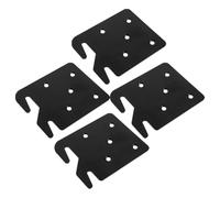 Kichvoe 4pcs Heavy-Duty Iron Bed Rail Brackets Break Resistance Simple and Aesthetically Pleasing Black Bed Furniture Replacement Parts for Secure Frame Fixing