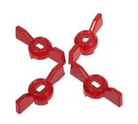 Kichvoe 4pcs Outdoor Tap Handle Butterfly Valve Lever Red 8x6mm Hole | Aluminium Alloy Replacement, Ergonomic Shape for Tight Spaces, Suits Hose Bibbs, Garden Faucets and Commercial Maintenance