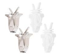 Kichvoe 4pcs Parrot Vegetable Fruit Fixing Clamps Food Clips with Food Clamping Storage and Cuttlefish Bone Holder Plastic Metal Sturdy Bird Cage Feeder for Parrots and Fruit