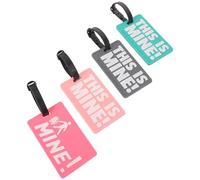 Kichvoe 4pcs PVC Luggage Tags, Letter Design Travel Suitcase Tags with Replaceable Insert Card for Quick Bag Recognition, for Backpacks and Duffel Bags on Business Trips