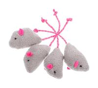 Kichvoe 4pcs Realistic Plush Mouse Cat, Soft Tease Pet for Kitten and Adult Cats, Interactive Chewable Gray Mice for Indoor Entertainment and Hunting Instinct Stimulation