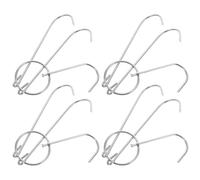 Kichvoe 4pcs Stainless Steel Meat Hooks for BBQ and Smoking, Double Poultry Hooks 29cm 3mm Thick Wire, Outdoor Grill Cooking Hangers for Butchering and Hanging