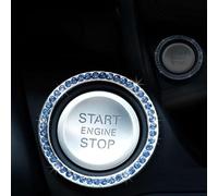 Kichvoe 4pcs Start Ignition Key Cap Rhinestone Tire Dust Cap with Double Sided Adhesive Tape Blue Abs Metal Polymer Clay Prevents Snow Prolongs Tire Service Life for Car Stem Protection