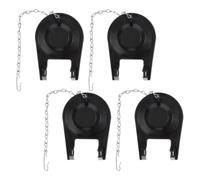 Kichvoe 4pcs Toilet Flapper Replacement Kit Rubber PVC Black with Chain for Toilet Tank, Leak Prevention, Landlord and Property Manager Use