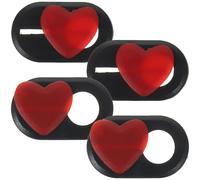 Kichvoe 4pcs Webcam Privacy Covers Laptop Cover Webcam Portable Compatible with Phones Tablets and Laptops Solid Abs Material Heart Shaped Privacy Protection for Online Meetings