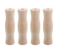 Kichvoe 4pcs Wood Handles Wooden Handle Attachment 4.32x1.18x1.18in Wood Sturdy and Practical Easy to Carry for Barbecues and Cooking