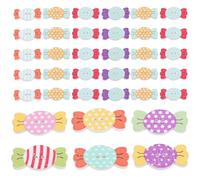 Kichvoe 50pcs Candy-Shaped Wood Decorative Sewing Buttons Colored Buttons Easy to Sew Easy to Craft for DIY Crafts and Crochet Projects
