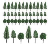 Kichvoe 50pcs Miniature Plastic Model Trees for Architectural and Train Models with High Realism and Flexible Combination, for Building Realistic Micro Landscapes and Railroad Scenery