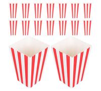 Kichvoe 50pcs Paper Popcorn Boxes with Red Pattern, Disposable Popcorn Buckets for Movie Nights and Pool Parties, Versatile Use and Convenient Portability Attractive Charming Design