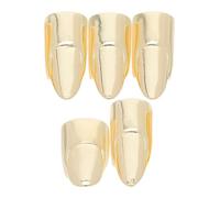Kichvoe 5pcs Adjustable Metal Finger Nail Rings for Women, Comfortable Wearing Punk Style Nail Protectors, Golden Fingertip Rings for Cosplay and Halloween Party