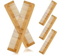 Kichvoe 5pcs Bamboo Wooden Hair Comb for Men Women Detangling Styling Comb Anti-static Design for Healthy Hair Care and Beard Grooming
