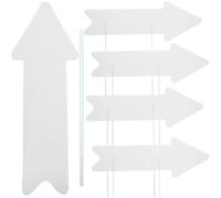 Kichvoe 5pcs Blank Yard Signs Plastic Writing Boards DIY Easy to Store White Garden Lawn Parking Signs for Outdoor Political Messages
