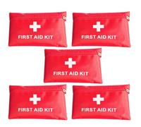 Kichvoe 5pcs First Aid Bag First Aid Pouch 420d Oxford Fabric Mini Empty Emergency Storage Case Red, Compact Tear-Resistant for Flights and Outdoor Activities