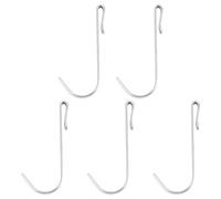 Kichvoe 5pcs Kitchen Storage Rack Wall-Mounted Rack Multi-Functional Silver 201 Stainless Steel Minimalist Modern Design with J Shape Hooks for Well-Organized Kitchen