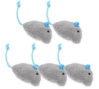 Kichvoe 5pcs Kitten Chewing Plush Mice Comfortable Touch Wear-resistant Treat Plush Material 1.18x0.79x4.32in Interactive Cat Plaything for Indoor Cats