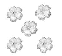 Kichvoe 5pcs Multi-Function Flower-Shaped Zinc Alloy and Crystal Buttons, Wear-Resistant and Break-Resistant Convenient Knitting Buttons for DIY Handmade Clothing, Silver Colour