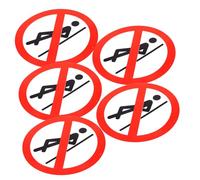 Kichvoe 5pcs No Leaning Signs Adhesive Safety Stickers Bright Pvc round Warning Decals Visible from Afar for Factories and Construction Sites